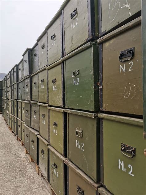 Wooden Military Storage Crate Romanian Army Surplus No2 85 X 58