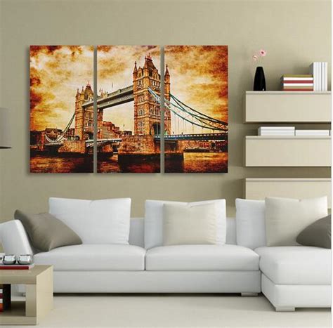 Dusk London Bridge Oil Painting Canvas Painting Wall Art
