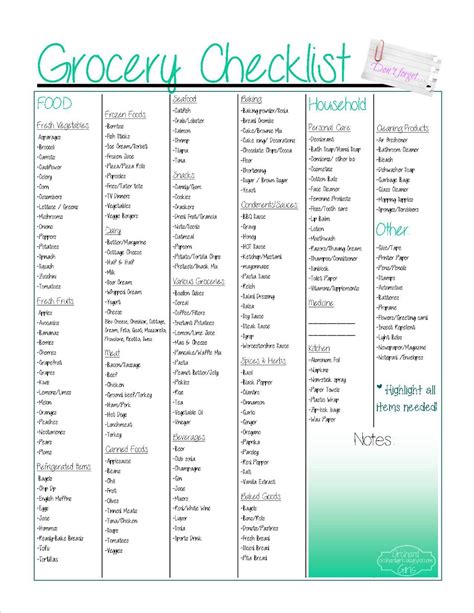 Pretty Good List Free Printable Grocery Checklist Pdf From Sexiz Pix