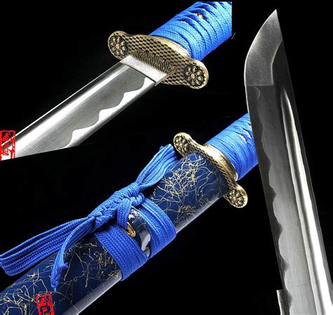 handmade japanese samurai katana sword sharp 1060 high carbon steel full tang straight blade in