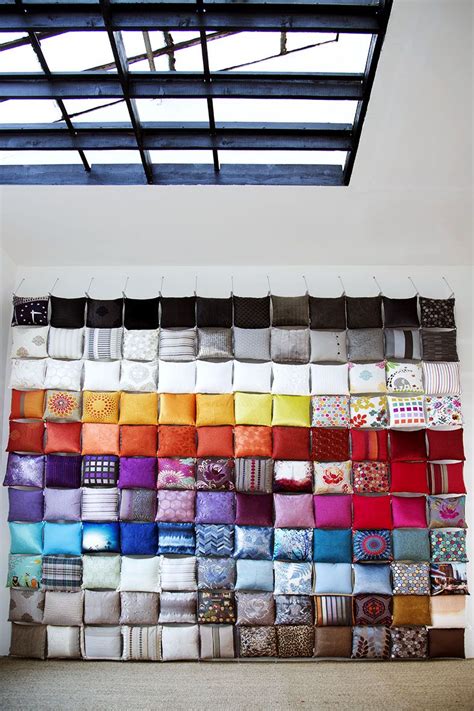 Looking for a particular pillow shape? Decorative Pillows' Wall, By MADURA | Fabric display, Pillow store, Retail store design