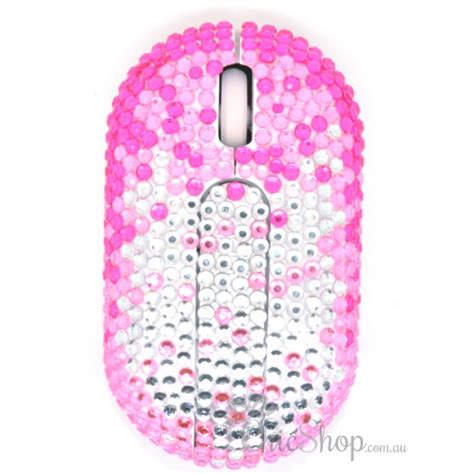 .wireless mouse sparkly computer mouse with usb receiver for girls, bedazzled leopard mice leadsail computer wireless mouse, 2.4g wireless ergonomic portable mobile mouse, cordless. Wireless Crystal Pink Computer Mini Mouse