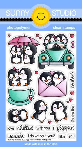 Sunny Studio Clear Stamp Passionate Penguins