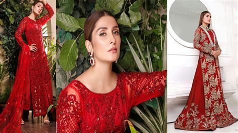 Ayeza Khan New Red Dress Photo Ayeza Khan In Red Dress Collection