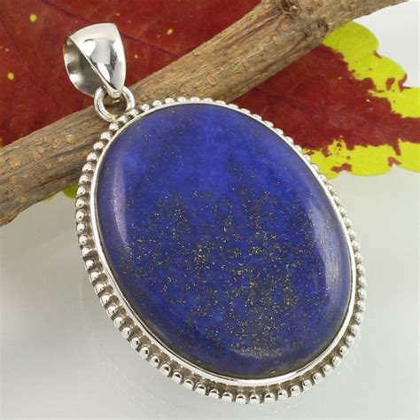 Sterling Silver Genuine Lapis Lazuli Gemstone Lovely Pendant