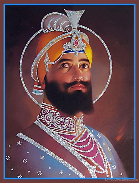 Guru gobind singh ji chidiyon kolo baaz tudaun, tabhae gobind singh naam kahaun, sava lakh se ek ladayun, tabhae gobind singh naam kahaun. Glitter Image Of Guru Gobind Singh Ji - God Pictures