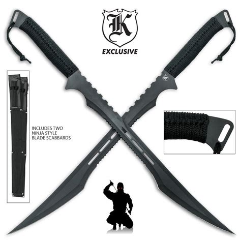 Twin Ninja Swords With Tactical Scabbards Fox And Grapes