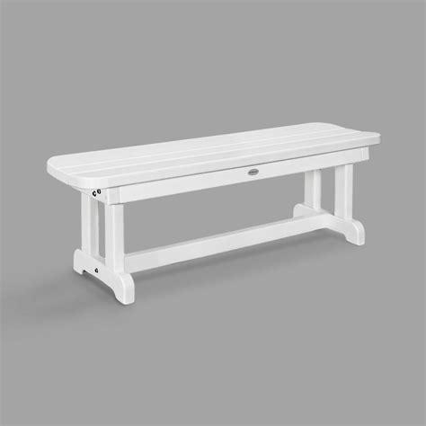 Polywood Pbb48wh White 48 X 14 1 2 Backless Park Bench