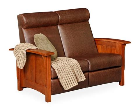Mission Style Leather Reclining Sofa Feqtupg
