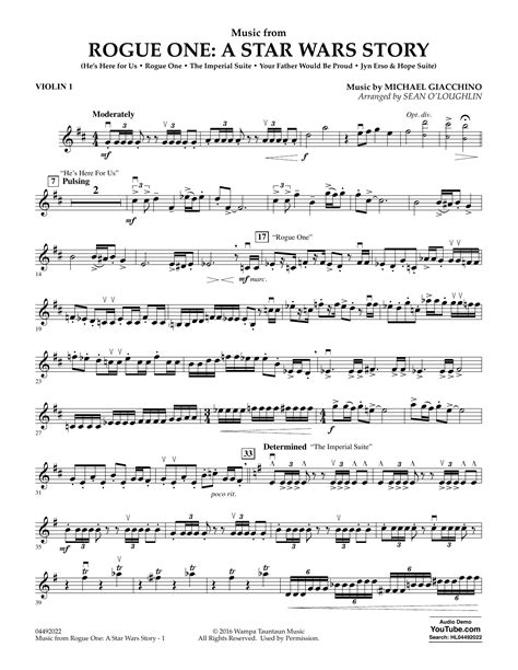Amazoncom selections from star wars for recorder book. Music from Rogue One: A Star Wars Story - Violin 1 Sheet Music | Sean O'Loughlin | Orchestra