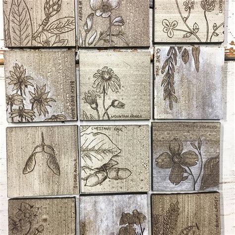 Those Little Botanical Tiles Are Out Of The Kiln Much Darker Than Id Have Liked But Still Sort
