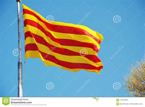 La Senyera The Flag Of Catalonia Stock Photo Image Of Fluttering