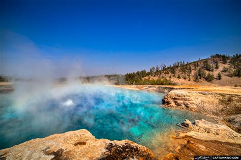 Excelsior Geyser At Midway Basin In Yellowstone National Park Hdr