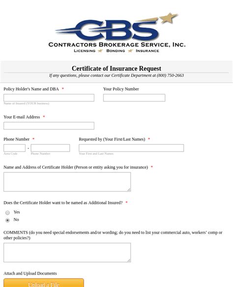 Our guide to cois will help you secure more clients. Insurance Certificate Request Form Template | JotForm