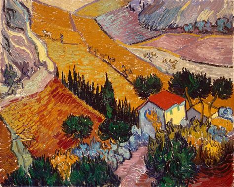 Van Gogh Paesaggio Con Casa E Plowman Ottobre Olio Su Tela