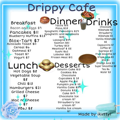 The latest ones are on feb 05, 2021 12 new bloxburg menu id codes results have been found in the last 90 days, which means that every 8, a new. Bloxburg Menu / Roblox Cafe Menu Codes : Make you a custom ...