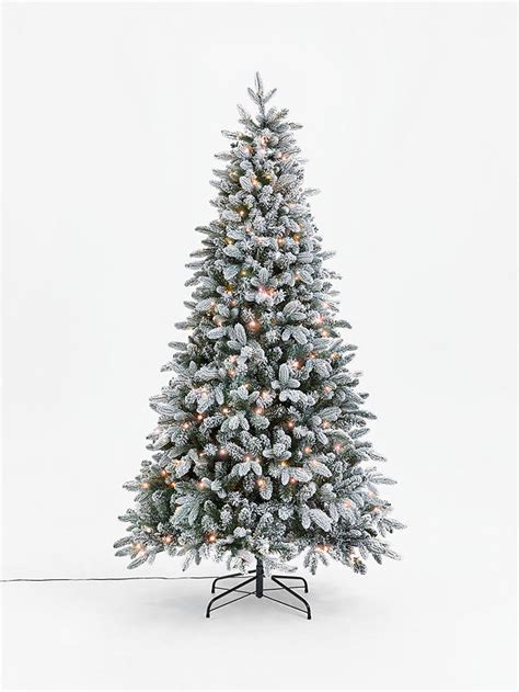 John Lewis And Partners Pre Lit Snowy Spruce Christmas Tree 7ft At John