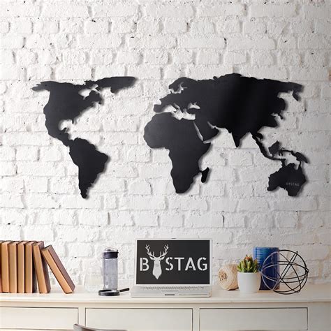 World Map Wall Art 100 Metal World Map 2d Sculpture Large Wide