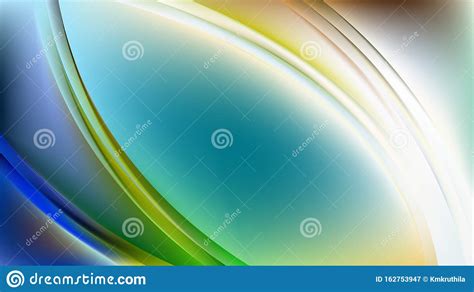 Abstract Blue And Green Wave Background Vector Illustration Stock