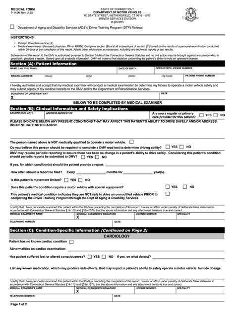 2020 Form Ct Dmv P 142m Fill Online Printable Fillable Blank Pdffiller