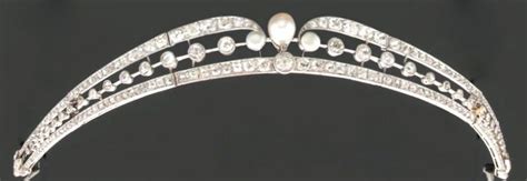 Antique Bandeau Tiara Ca 1910 Pearls Diamonds Platinum Royal
