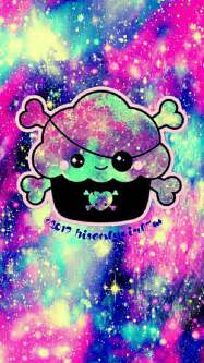 Grunge kawaii cupcake Galaxy iPhone/Android wallpaper I created for the