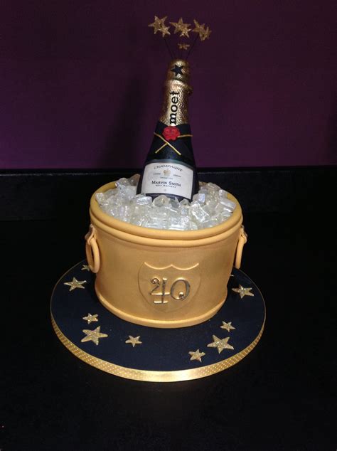 Champagne Bucket Cake 40th Birthday Cake Bottle Cake Liquor Cake