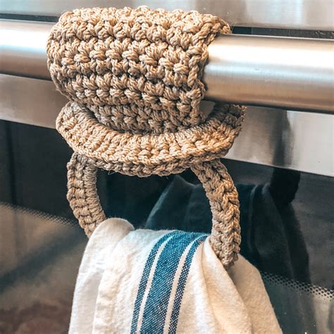 Easy Crochet Kitchen Towel Holder Free Pattern Simply Hooked By Janet