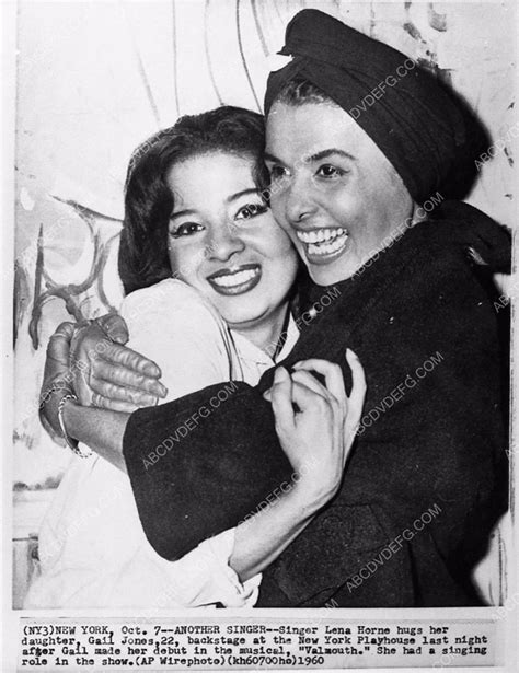 Lena Horne Hugging Her Daughter Gail After Stage Debut In New York 114
