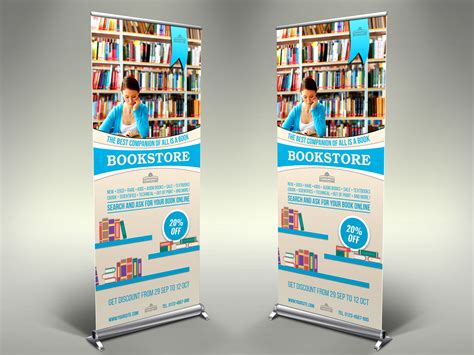 Bookstore Signage Rollup Banner Template By Owpictures On Dribbble