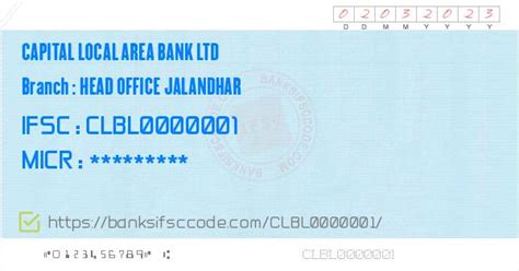 Capital Local Area Bank Ltd Head Office Jalandhar Branch Ifsc Code