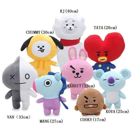 Happy 7inch Bt21 Stuff Toy Chimmy Cooky And Tata Bts Stuffed Toy
