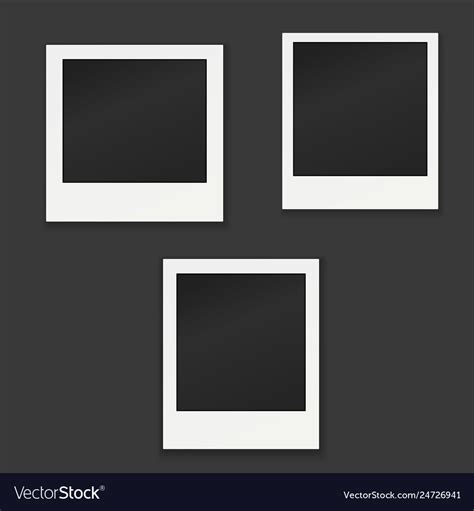 Template For Photo Polaroid Frames For Royalty Free Vector