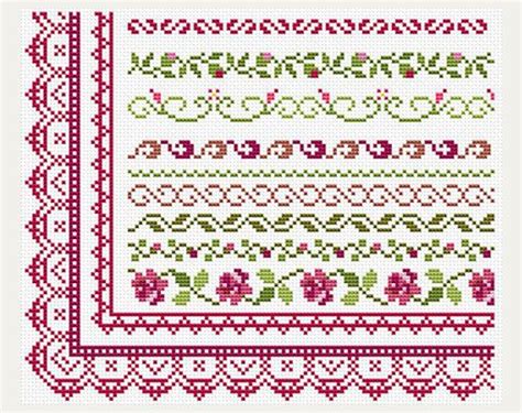 The product image is a depiction of the finished cross stitch, not the original artwork. Cross Stitch patterns border Counted cross by ...