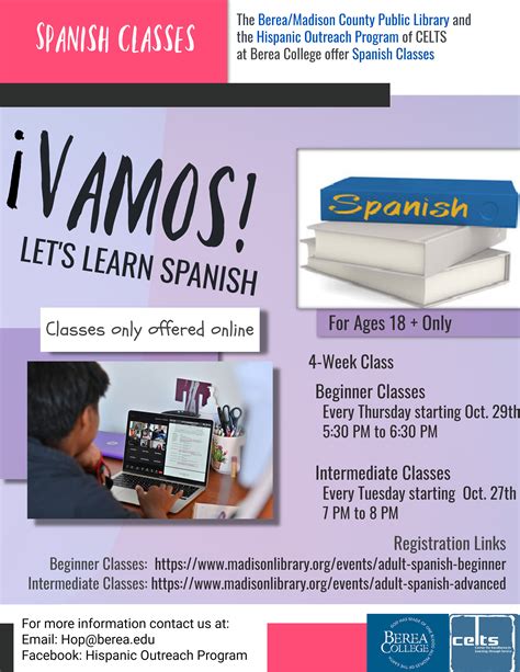 Spanish For Adults Beginner Class Madison County Public Library