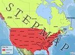 StepMap - Map 1 US and Canada - Landkarte für USA