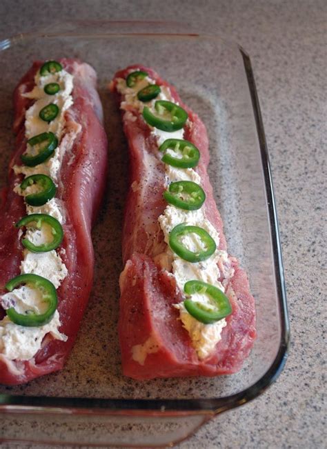 My first time with pork tenderloin, this recipe was fabulous! Stuffed Pork Tenderloin with Cream Cheese and Jalapenos ...