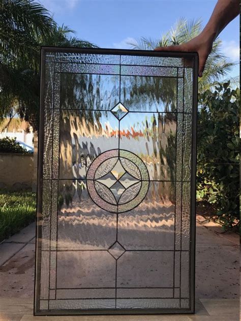 Clear Crystal Beveled Leaded Stained Glass Panel La Habra Etsy