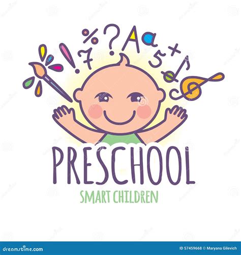 Preschool Logo Stock Vector Illustration Of Kids Multicolored 57459668