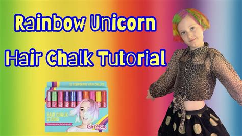 Kids Rainbow Unicorn Hair Dye Easy Chalk Tutorial Youtube