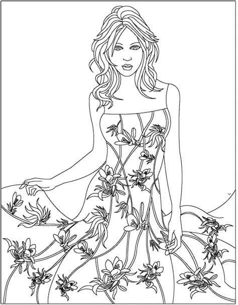 Gambar Dress Coloring Pages Images Free Printable Fashion Dresses Di