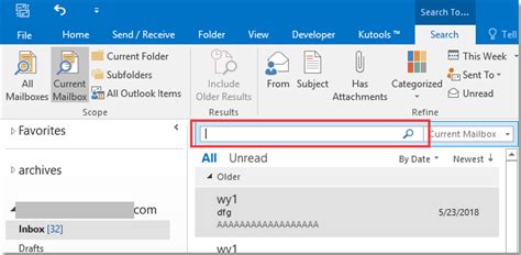 Clicks To Clear Recent Search History In Outlook