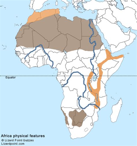 Physical Features Map Of Africa Map Vector