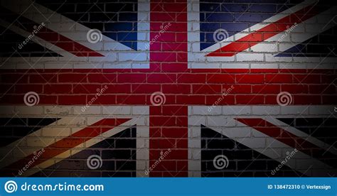 United Kingdom Flag On The Brick Wall Stock Illustration Illustration