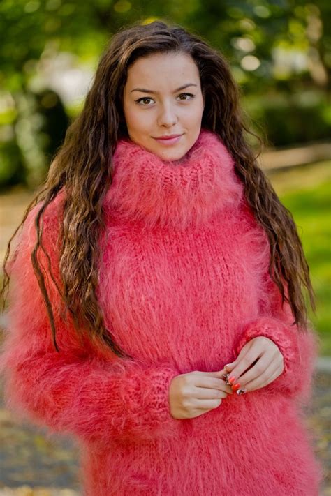 Coral Mohair Bodysuit Hand Knit Mohair Sweater Fetish Fluffy Etsy