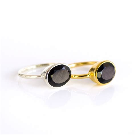 Black Onyx Oval Bezel Ring Danique Jewelry