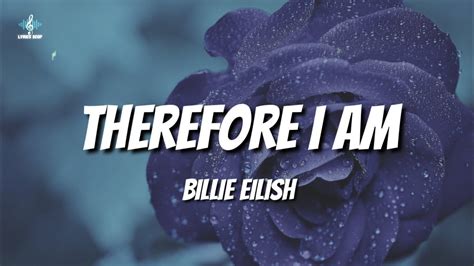 Billie Eilish Therefore I Am Lyrics Youtube