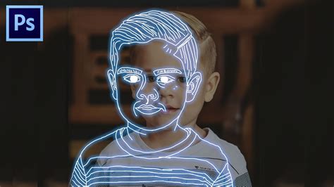How To Draw An Outline Portrait Effect In Photoshop Cc Neon Outline