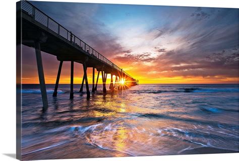 Ocean Sunset Hermosa Beach California Wall Art Canvas Prints Framed