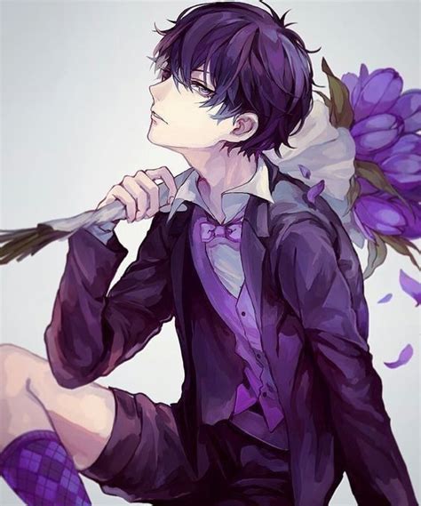 Purple Haired Anime Guy Handsome Anime Cute Anime Boy Cute Anime Guys
